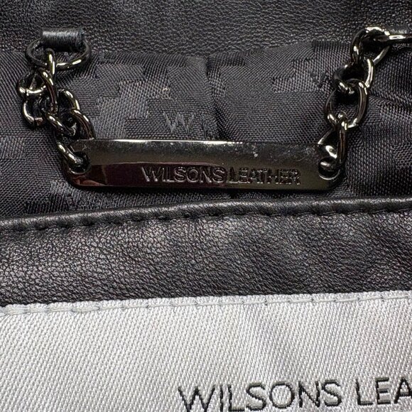 Wilsons Leather Jacket Womens L Black 3M Thinsulate Insulation Blazer Button - Picture 4 of 16